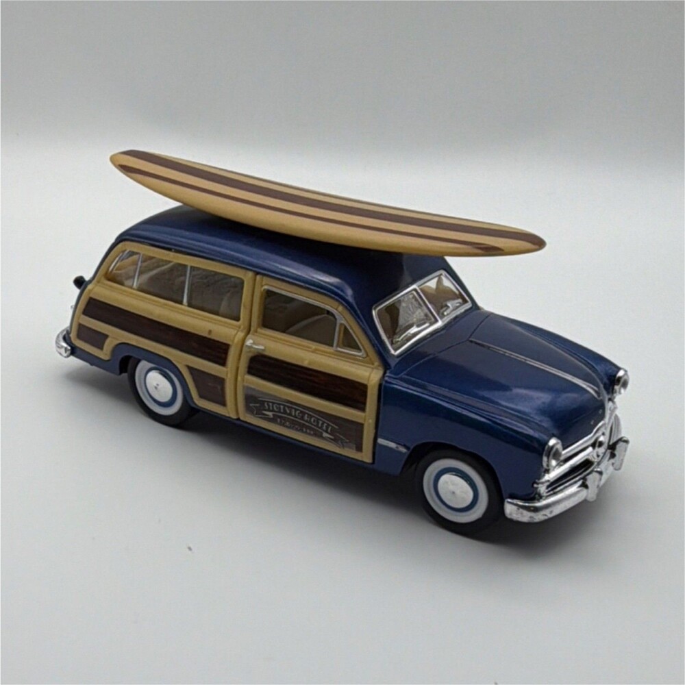 Kinsmart 1949 Ford Woody Wagon Diecast 1:40 Blue KT5402 Opening Doors Surfboard
